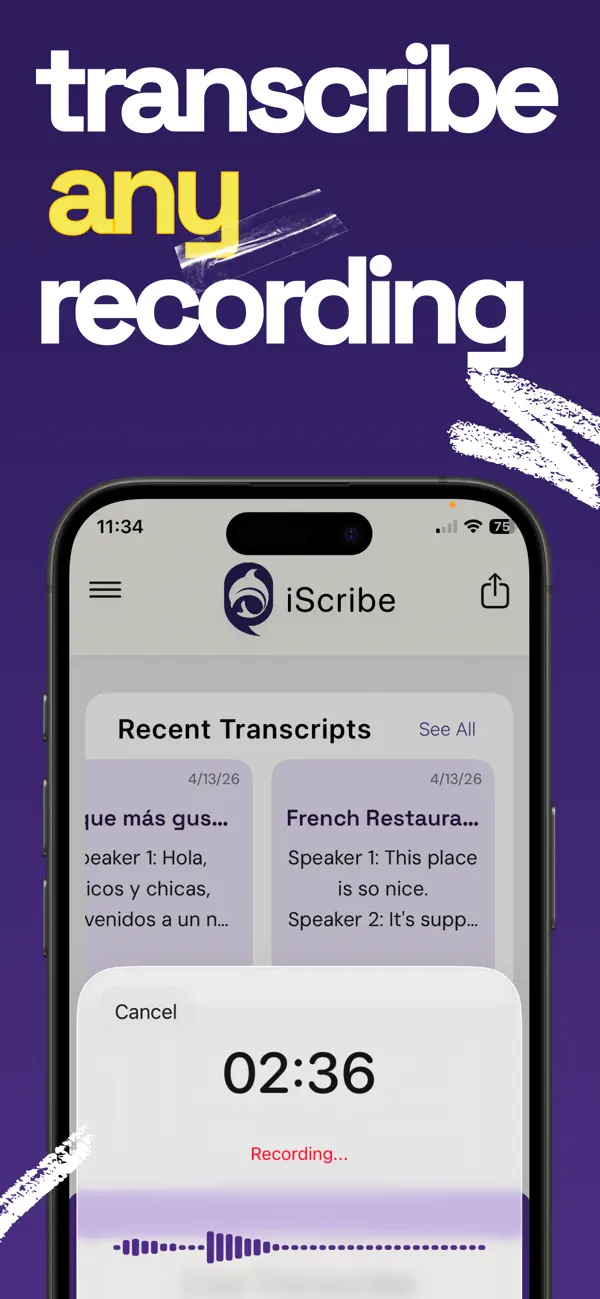 Screenshot #3 pour Dictaphone: iScribe