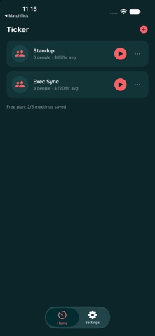 Ticker - Meeting Cost screenshot