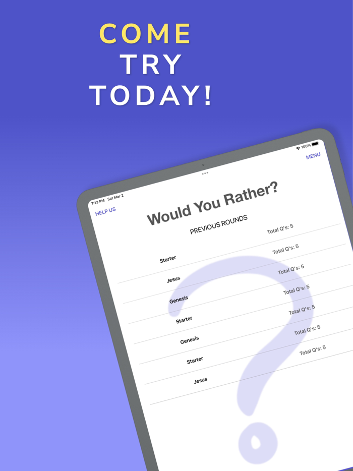 Would You Rather - Christian