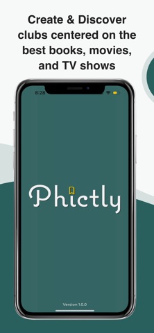 Phictly - Book & TV Clubs iPhone screenshot