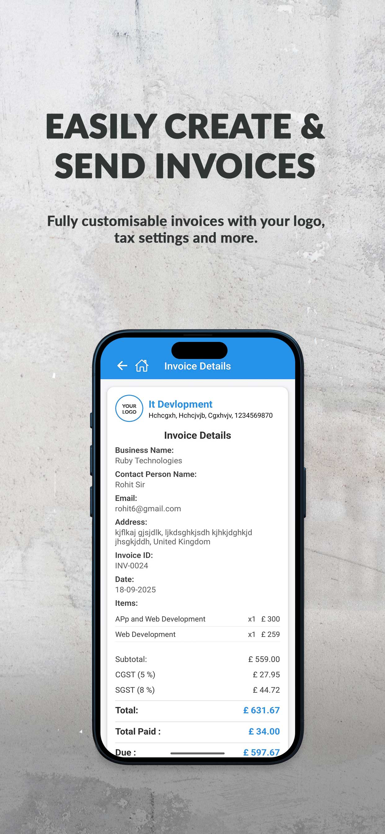 Invoice Bill & Receipt Maker