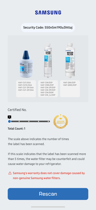 Samsung Ref Water filter Certi Screenshot 4 of 5