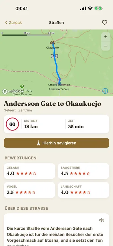 Etosha Safari: Karte & Guide screenshot 5 of 10