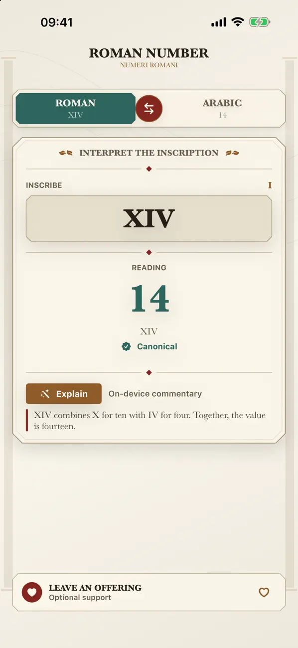 Screenshot #1 pour Roman Number Converter