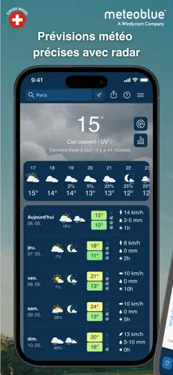 Capture d'écran de Meteoblue Météo & Cartes sur iPhone 1
