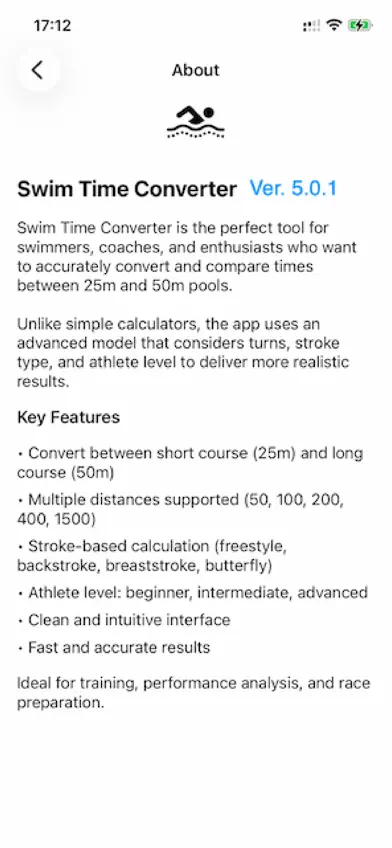 Swim Time Conversion screenshot 5