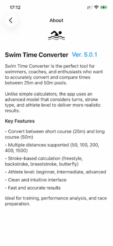 Swim Time Conversion screenshot 5 of 5
