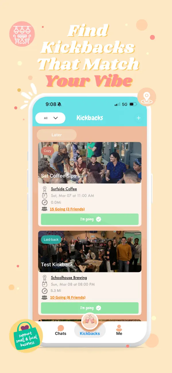 Screenshot #1 pour Kickback – Hang Out & Connect