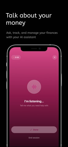 Pink Finance AI iPhone screenshot
