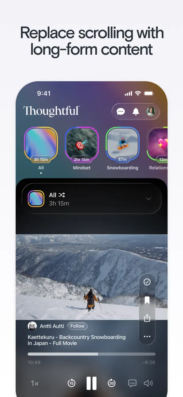 Screenshot #1 pour Thoughtful: Long-form Learning
