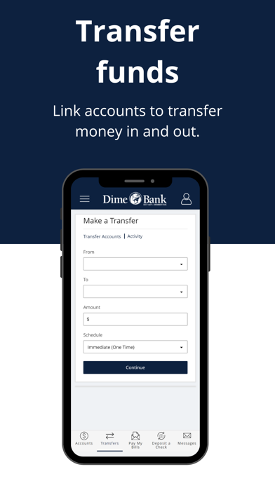 Dime Bank Mobile Banking Screenshot