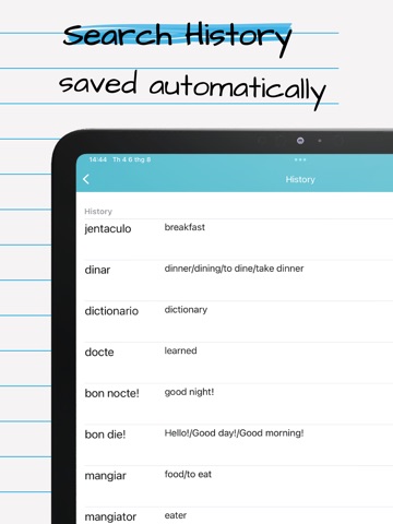 Interlingua English Dictionary iPad screenshot
