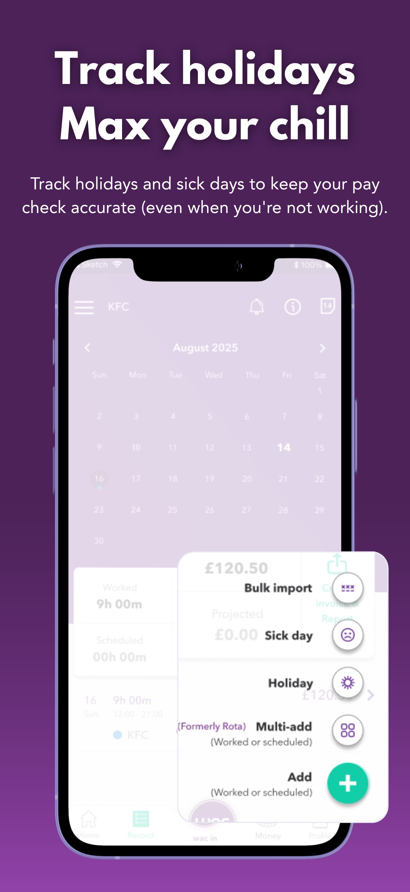 wac - shift & earnings tracker 스크린샷 4