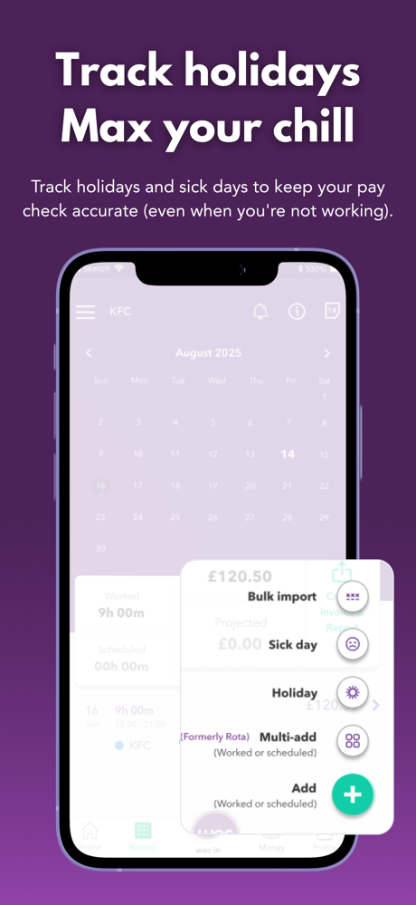 wac - shift & earnings tracker screenshot 4