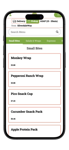 Greens On Your Way App iPhone screenshot