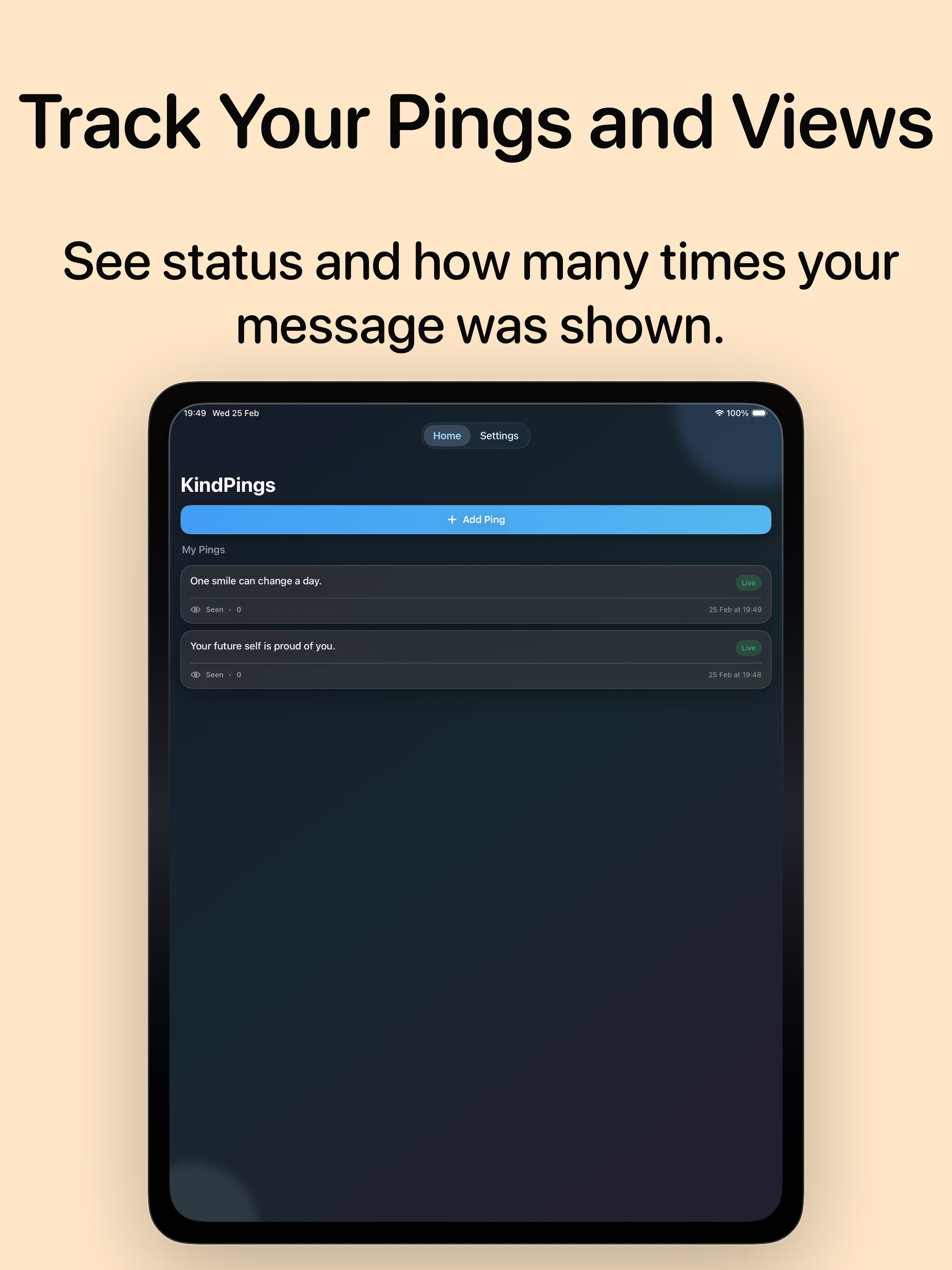 KindPings: Affirmations Widget