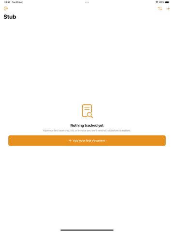 Stub iPad screenshot