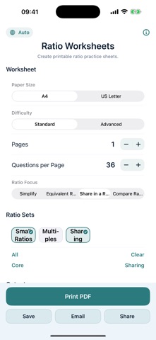 Ratio Worksheets iPhone screenshot