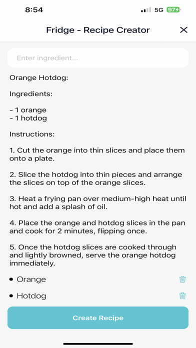 FRidge - Recipe Creator Screenshot