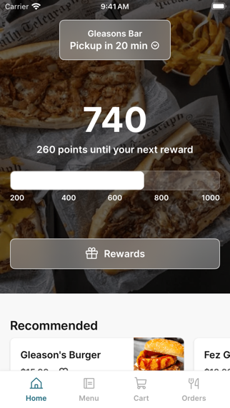 Gleasons Bar app screenshot