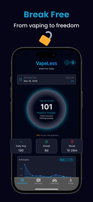 VapeLess: Quit Vaping App Screenshot 1 of 5