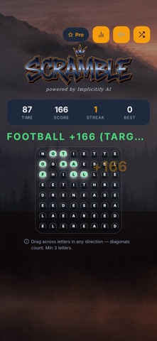 Scramble: Word Trace iPhone screenshot
