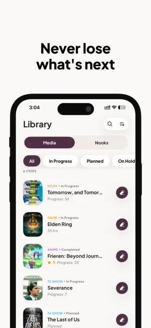 Nook: Movie, TV & Game Tracker screenshot 3