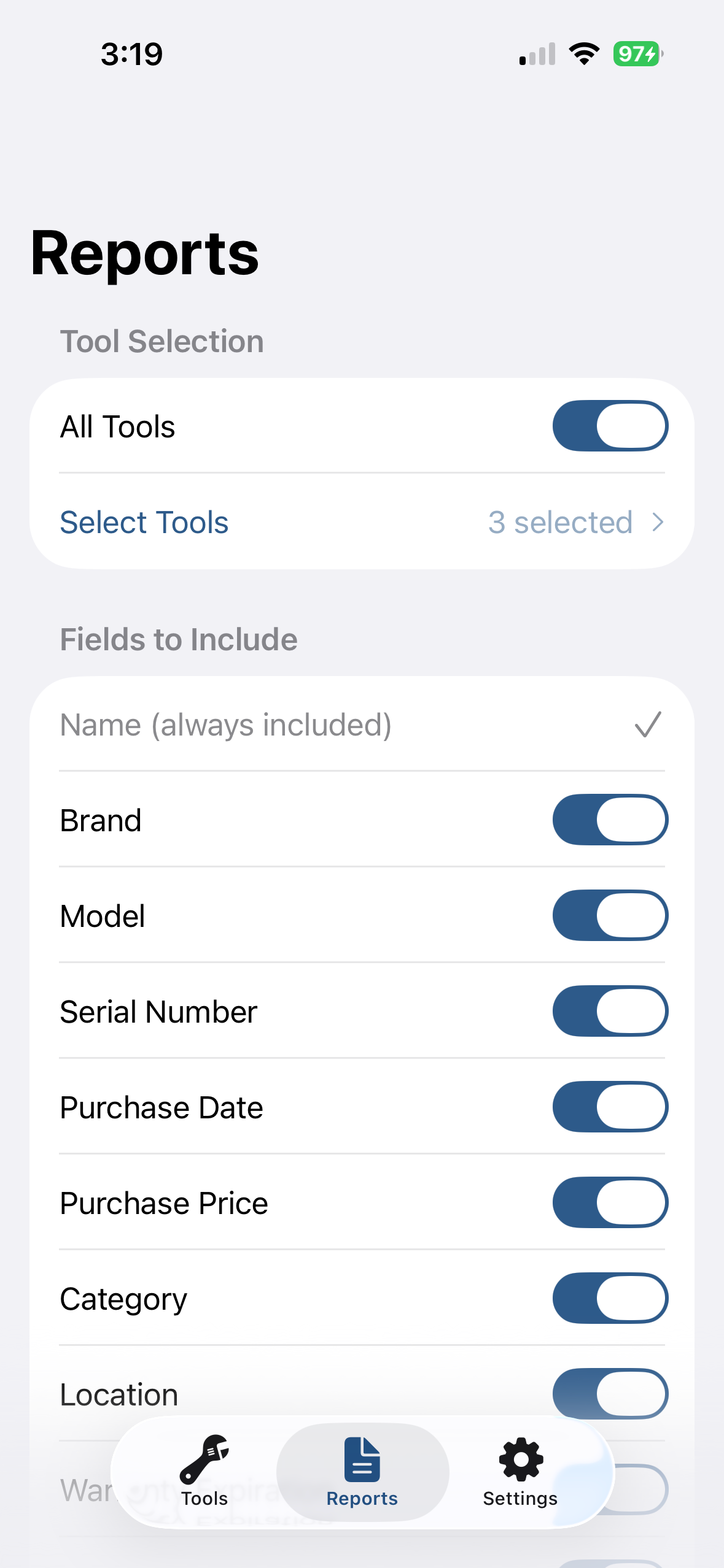 BenchBinder: Tool Inventory