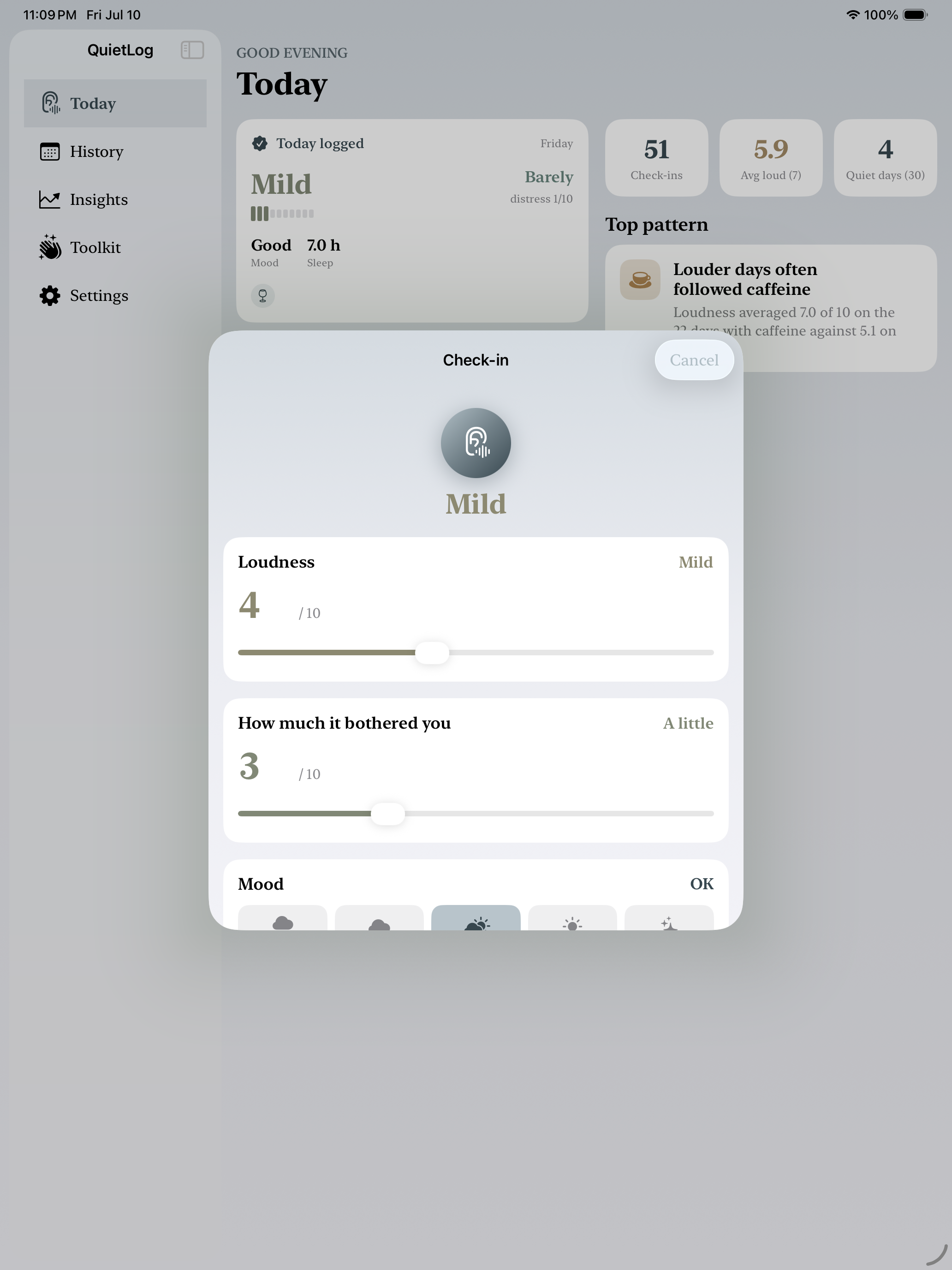 QuietLog: Tinnitus Diary screenshot 6