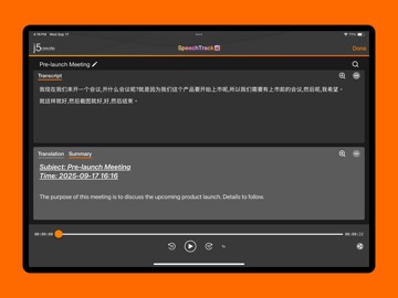 SpeechTrack iPad screenshot