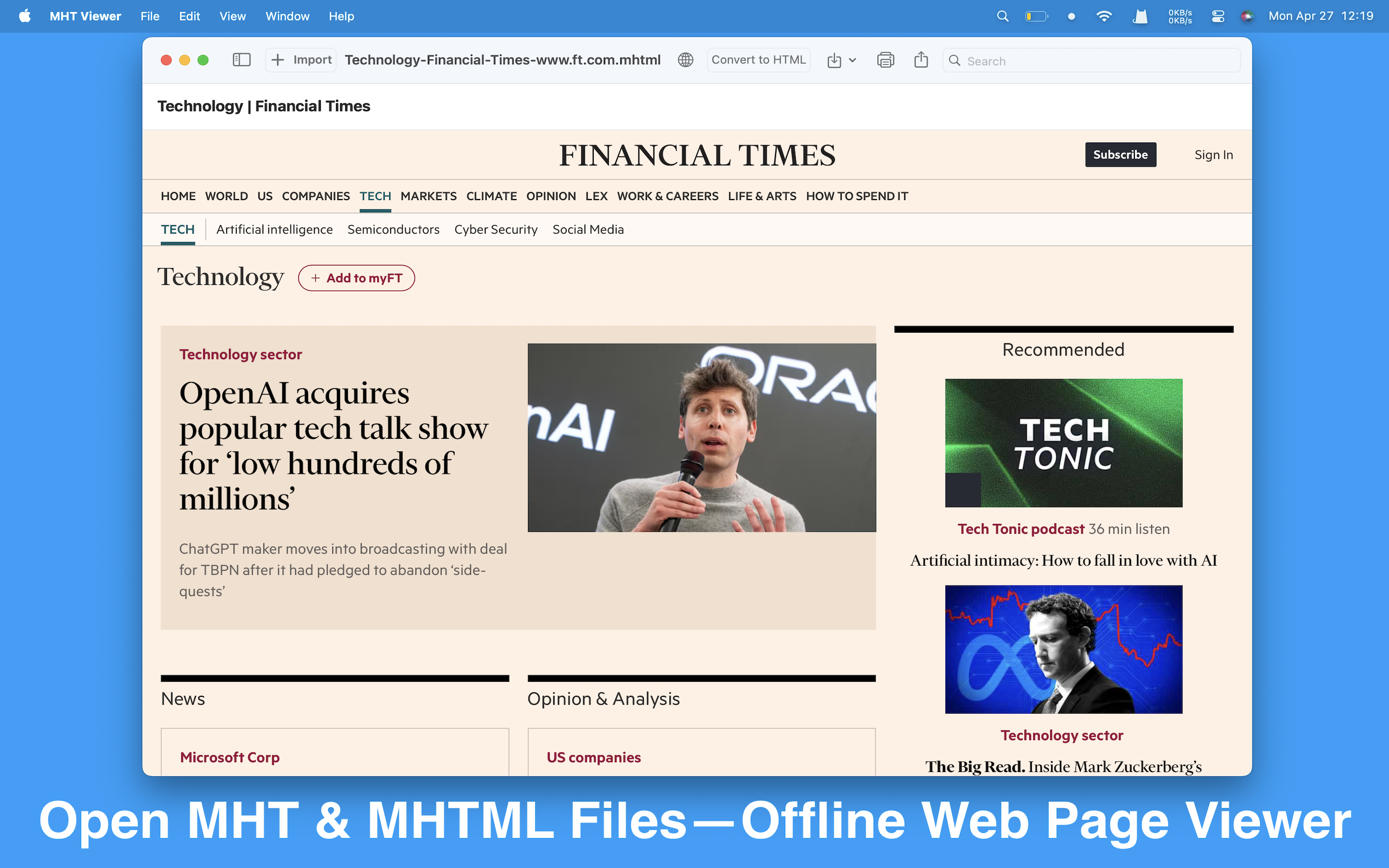 MHT Viewer - MHTML Reader