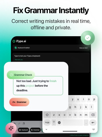 AI Writing Keyboard - iType.ai iPad screenshot