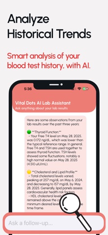 Lab Blood Test Result VitalDot screenshot