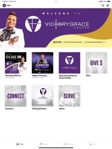 The Victory Grace Center iPad screenshot