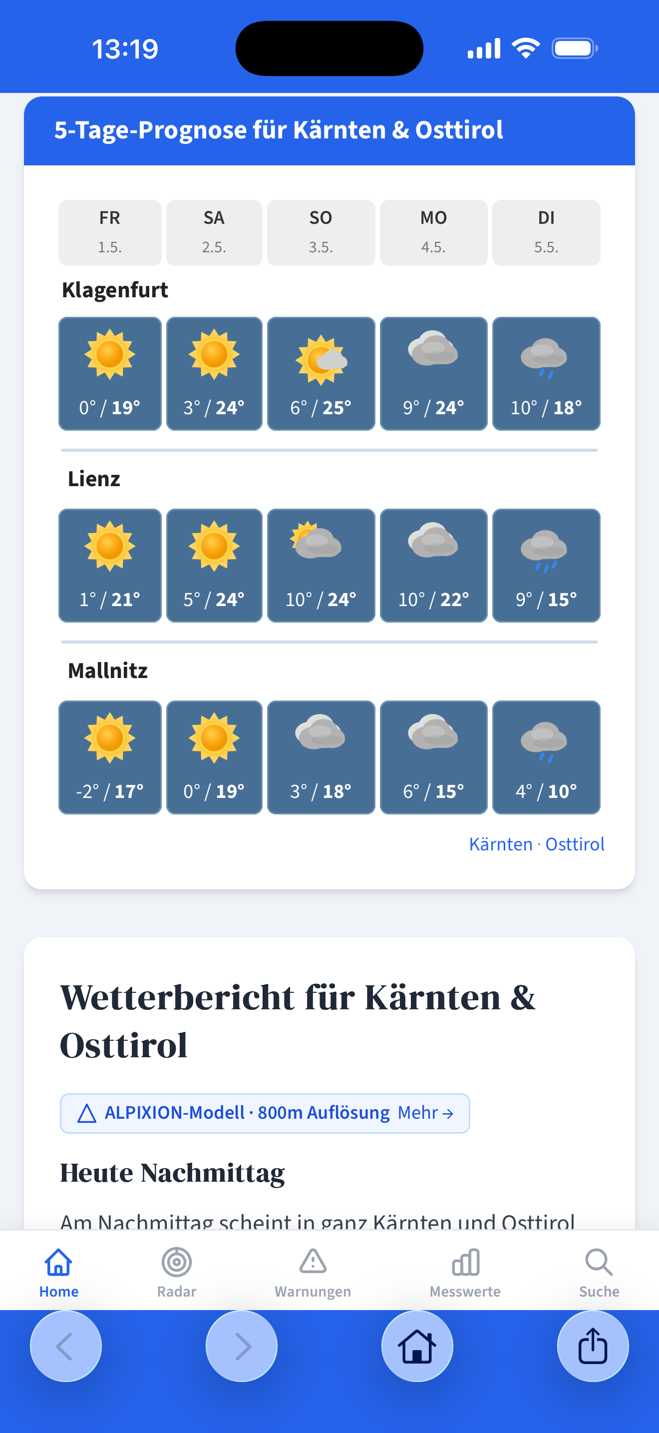 Tauernwetter