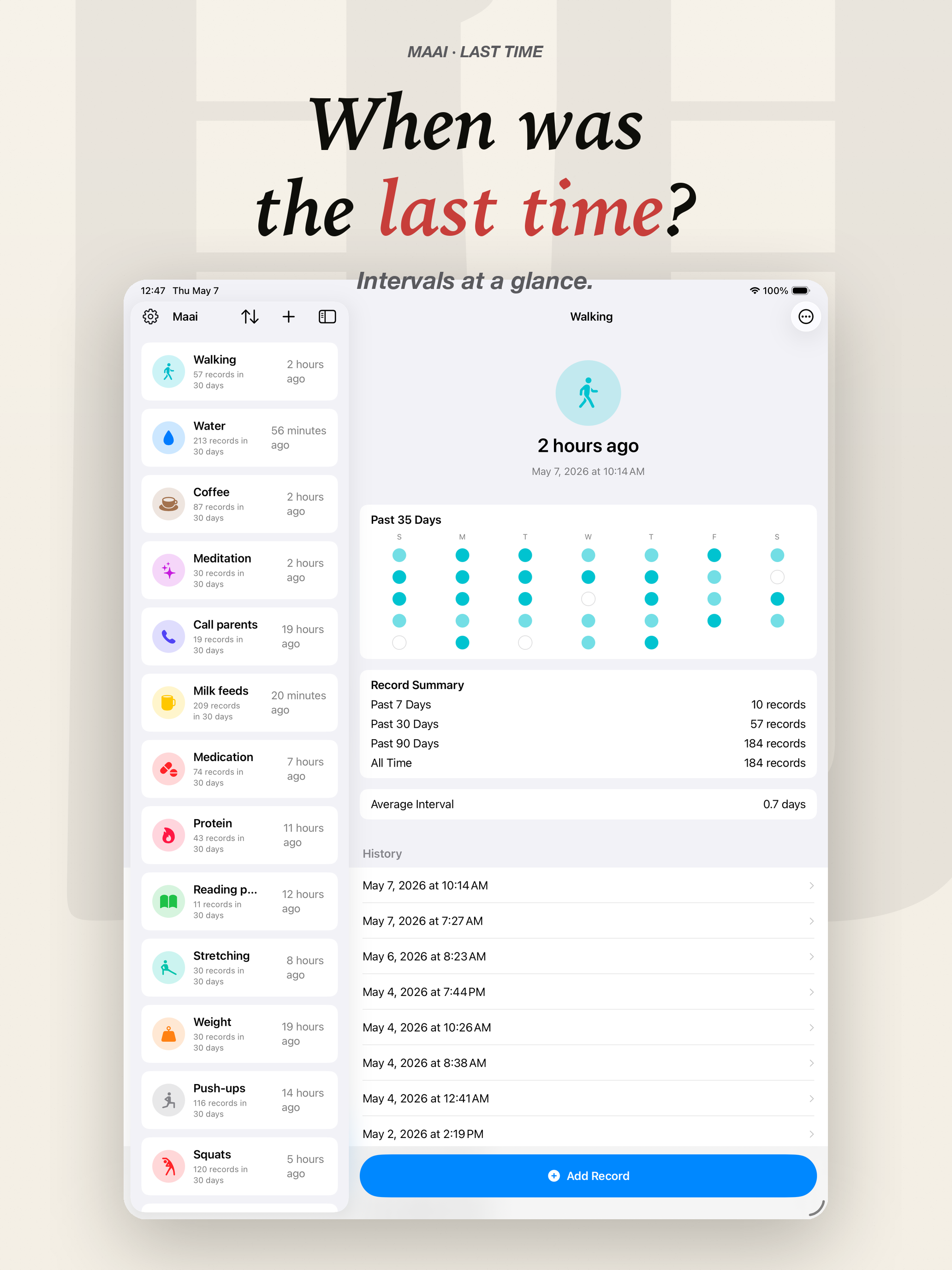 maai - Last-Time +1 Widget