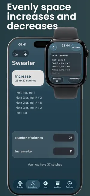 Strikketeller screenshot 2