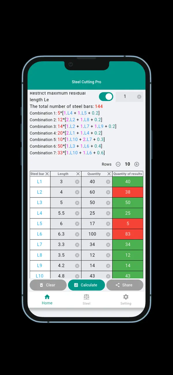 Screenshot #2 pour Steel cutting optimization Pro
