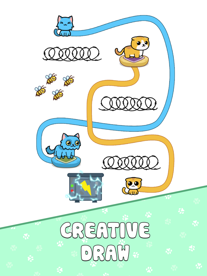 Cat Rush Draw Puzzle Game