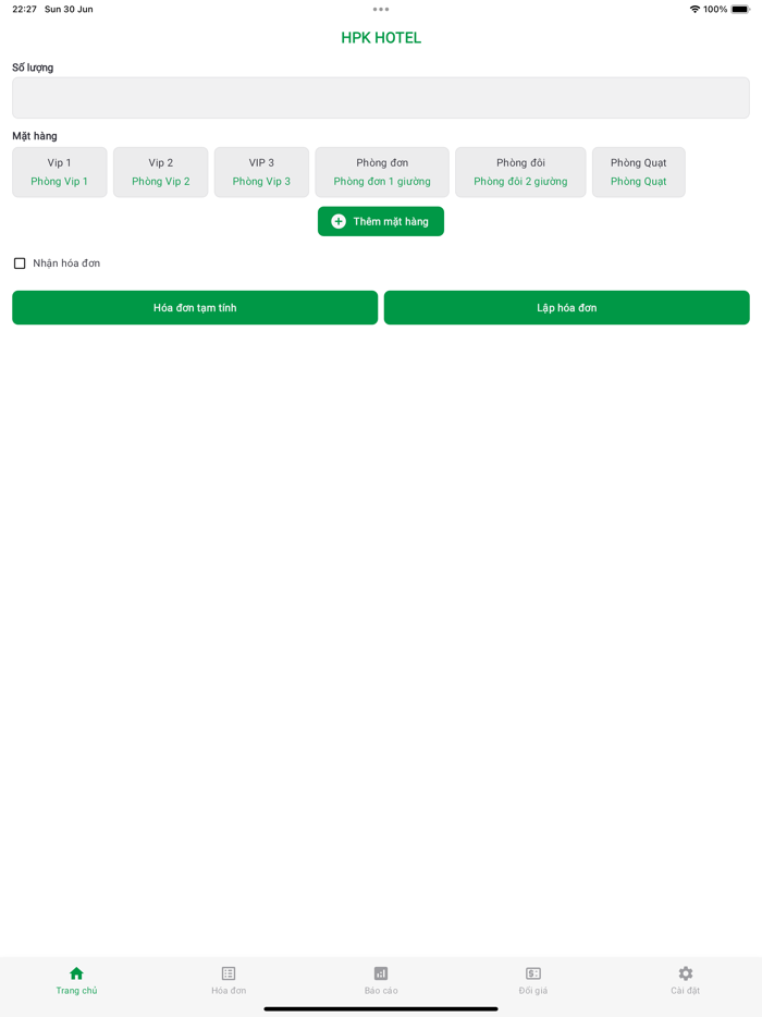 HPK Sale - In bill bán hàng