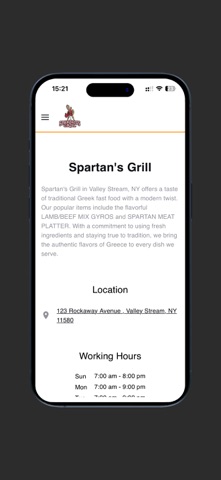Spartan's Grill iPhone screenshot