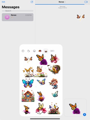 Butterfly Garden Stickers iPad screenshot