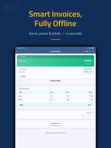 Amunta – Debts & Expenses iPad screenshot