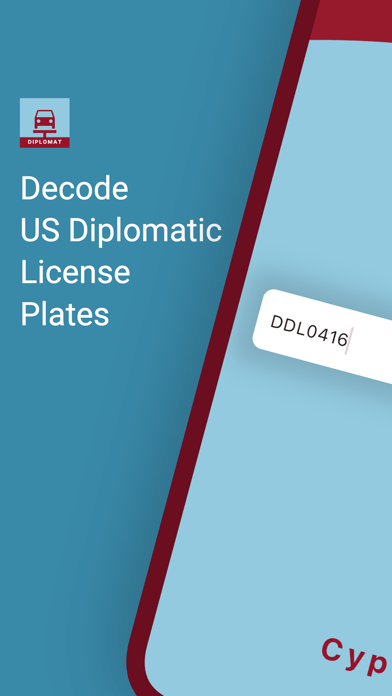 Screenshot 1 of US Diplomatic License Plate App