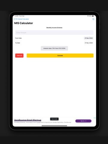 PO Interest Calculator iPad screenshot