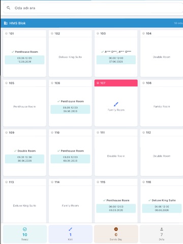 HMS Housekeeping iPad screenshot