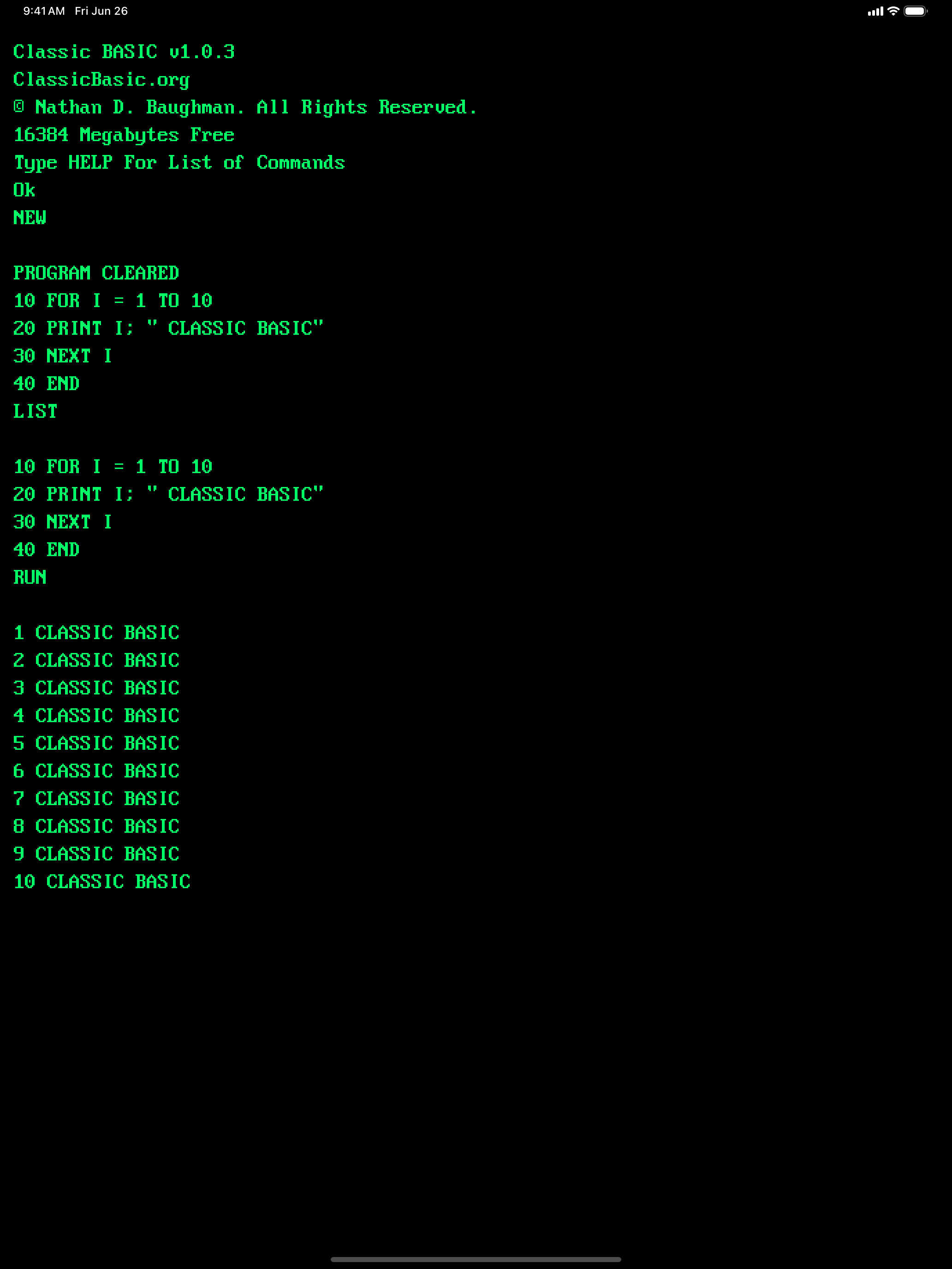 Classic BASIC screenshot 18