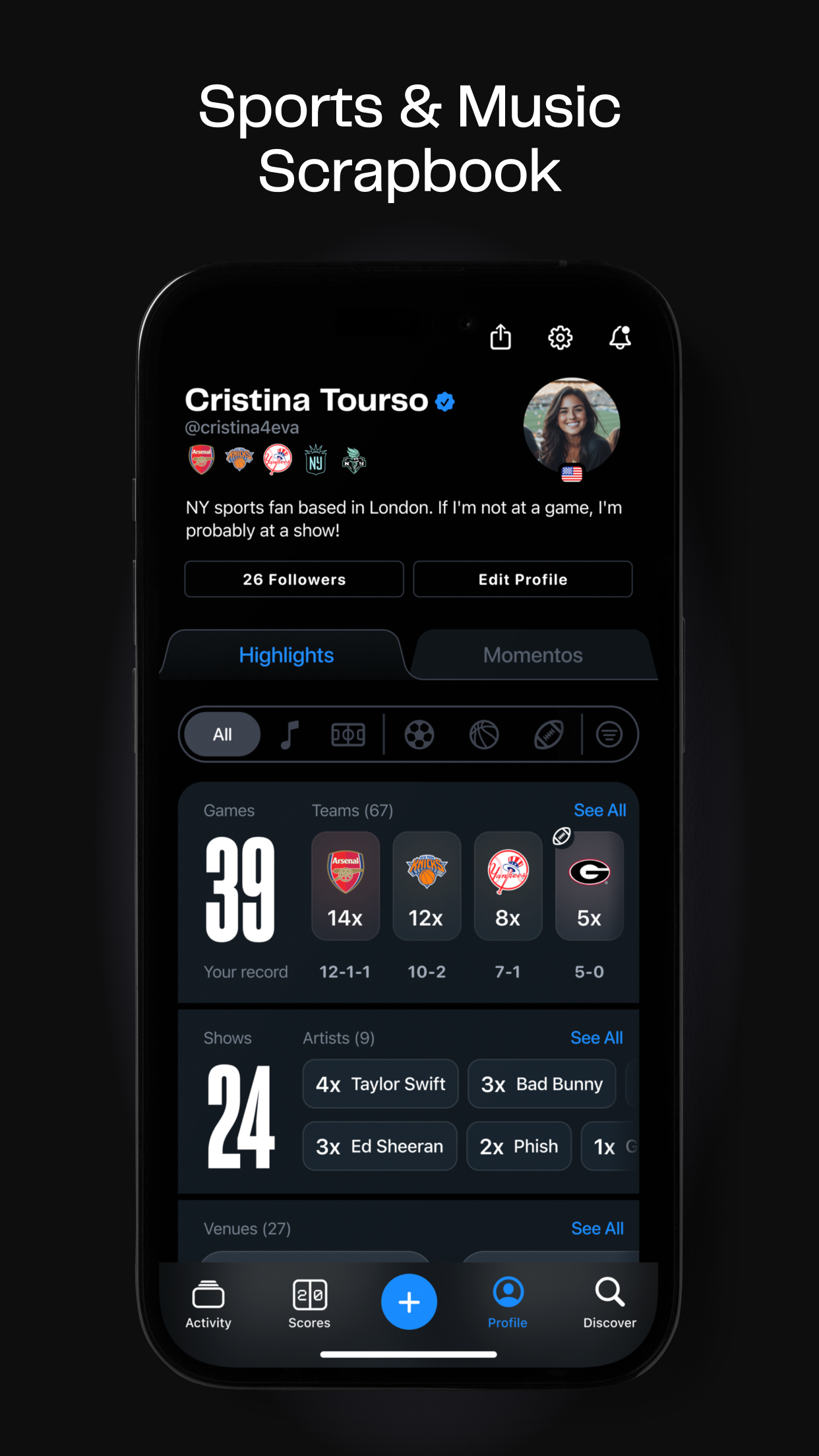 Momento: Sports & Music screenshot 1