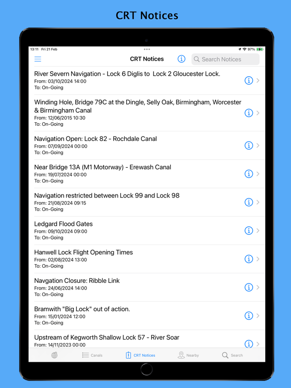 Canals.UK iPad screenshot 5 - Navigation app