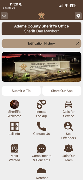 Adams County Sheriff's Office Screenshot 1 of 3